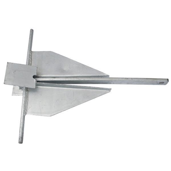 SeaTec anker danforth type på hvid baggrund, 3 kg med galvaniseret finish