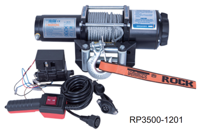 Rock, RP3500 el-trailerspil 12 Vdc 1589 kg