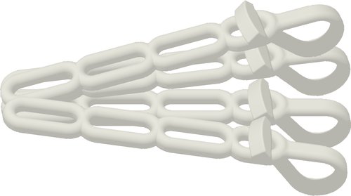 Unimer, Presenningsstrop kombi 305 mm, 4 stk, Hvid Gummi