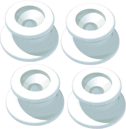 Unimer, Kalechefæste hvid Ø25mm, 4 stk