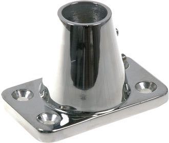 Scepterfod RF lige, Ø25mm rør, AISI 316, H: 60 mm, Flange: 90x56 mm