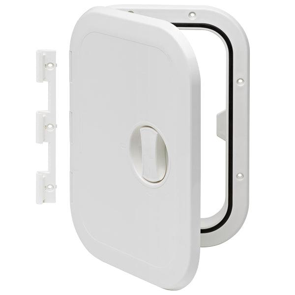 Luge Europa Hvid 458x513mm RAL 9005, inkl. ekstra hængsel