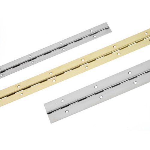 Pianohængsel poleret messing, 1000x25 mm, 60 mm hulafstand, 230 g