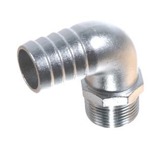 1852, Slangestuds 90° udv. gevind AISI 316, 1 1/4” x 38mm