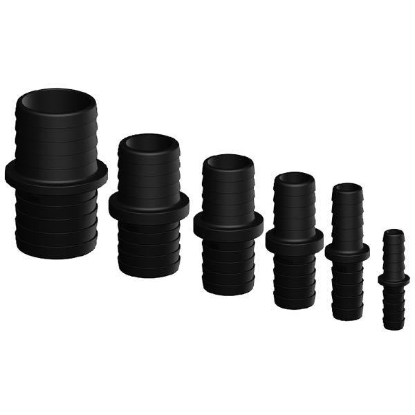 Trudesign, Samlestykke 25-25 mm, Benzin og dieselbestandig, Sort, Plast