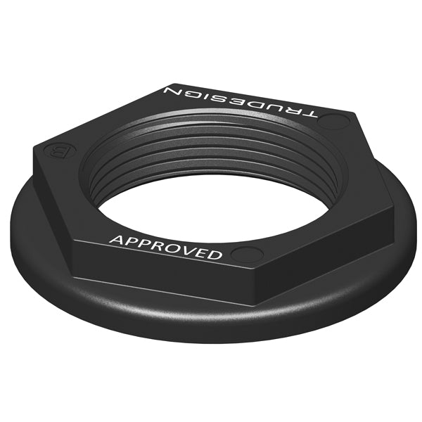 Trudesign, Møtrik 1 1/2" sort til skroggennemføring, Komposit