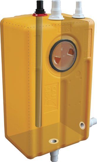 Septiktank polyethylen 83 l, 39 cm x 85 cm x 29 cm, 2 stk. 38mm og 1 stk. 16mm studs