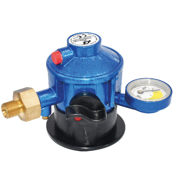 IGT, Gasregulator med manometer, 1/4" gevind, EN16129-D-M, Jumbo click-on 30 mbar