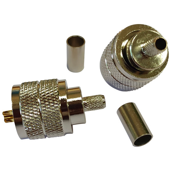 1852, VHF stik PL259 til 6mm kabel, crimpning, 2-pak