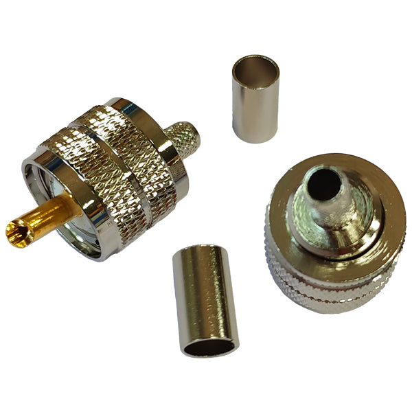 1852, VHF stik PL259 til RG8X kabel, crimpning, 2-pak