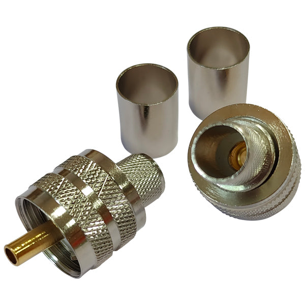 1852, VHF stik PL259 til RG213 kabel, crimpning, 2-pak