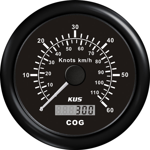 Kus, gps speed 0-60knob sort 12/24 V ø85