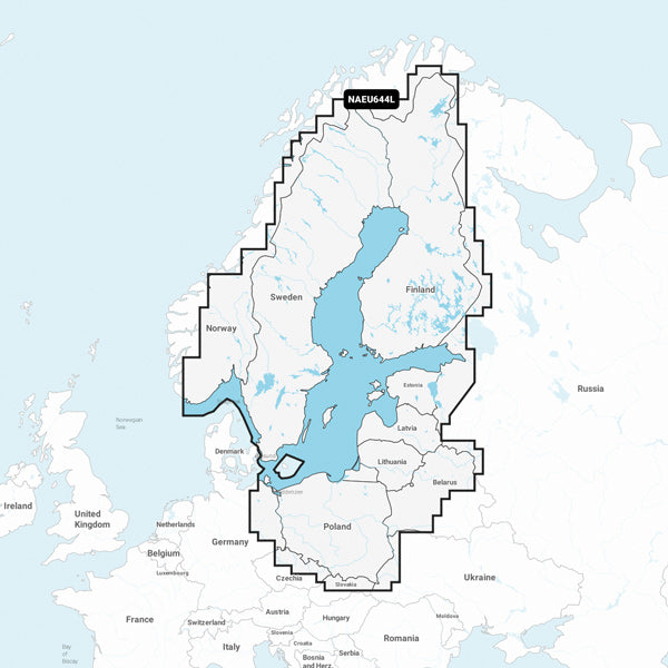 Navionics+ Large Sverige EU644L SD/Mikro SD kort med detaljeret søkort.