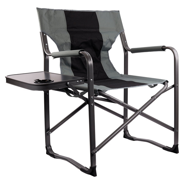 SeaTec, Dækstol med sidebord, aluminium, 600D polyester, foldbar, 55x62x83cm