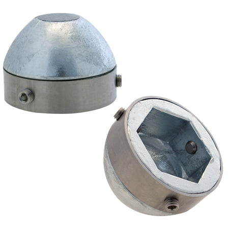 Detalje af 1852 zink Bosvik anode med Ø30mm