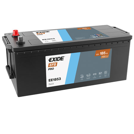 Exide 185Ah batteri installeret i båd med tilslutninger