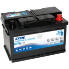 Exide batteri, AGM 760CCA, set fra siden med mål og specifikationer synlige