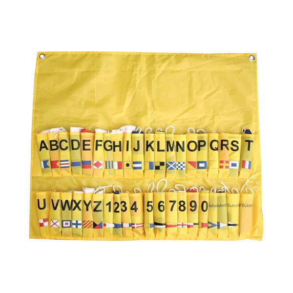 Lalizas, Signal flagsæt, 40 stk (26 bogstavsflag 20x30 cm, 11 talvimpler 43x15 cm, 3 ekstra vimper 30x15 cm)