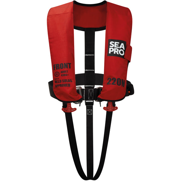 Seapro, Erhvervsvest 220N m/harness, Rød, Solas godkendt