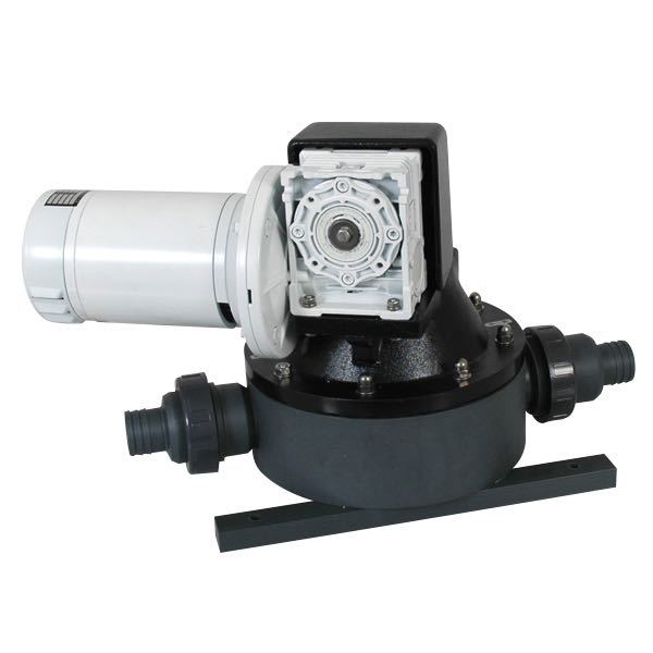 Feit Pompe membranpumpe 230V set fra siden med tilslutninger.
