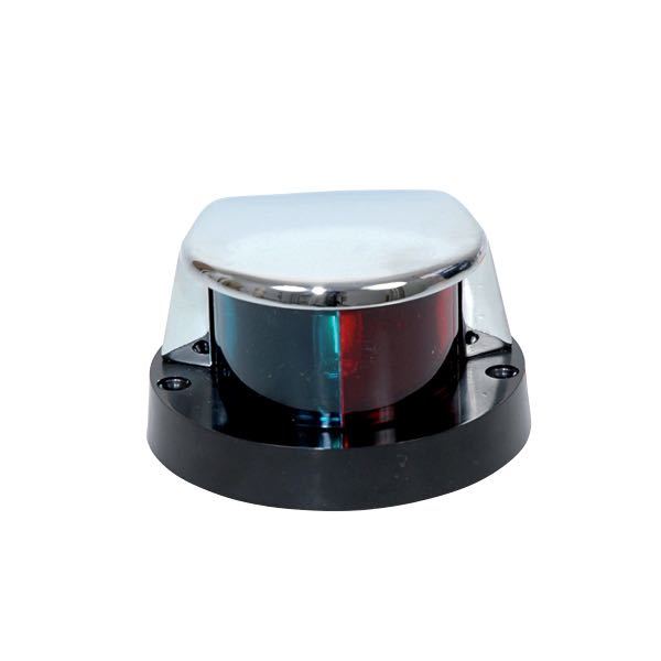 Lanterne til plan montering, Rød/grøn lampeglas, 12 V, 100 x 82 mm