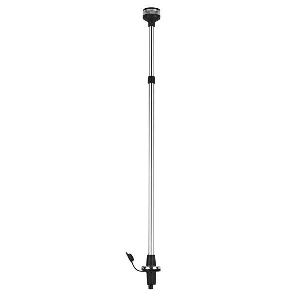 LED lanternemast, 60-120cm, 304 rustfrit stål 12V 1W - 360º hvid lysvinkel