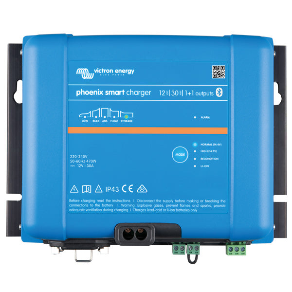 Victron, Phoenix Smart IP43 lader (1+1), 12V / 30 Amp, Bluetooth