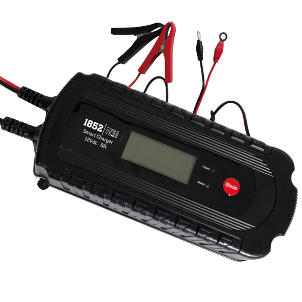1852, Pro Smart lader 12V / 8 Amp, LCD display, Afsulfatering