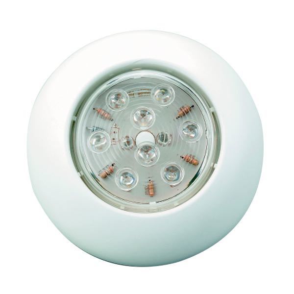 LED loftslampe - utanpåliggande, 16 LED, 12V, Ø 110 mm, Højde 45 mm