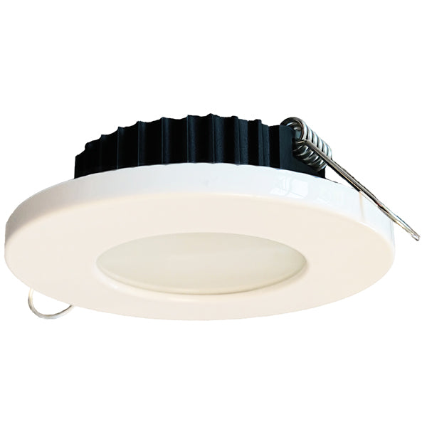 Casolux, Rikke indbygningsspot 10-32V, hvid plast, IP65, 3000K, 70 lumen, Ø 72 mm