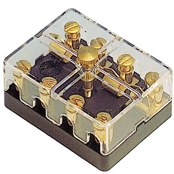 Sikringsboks til 4 sikringer med låg, max 6 mm² kabel