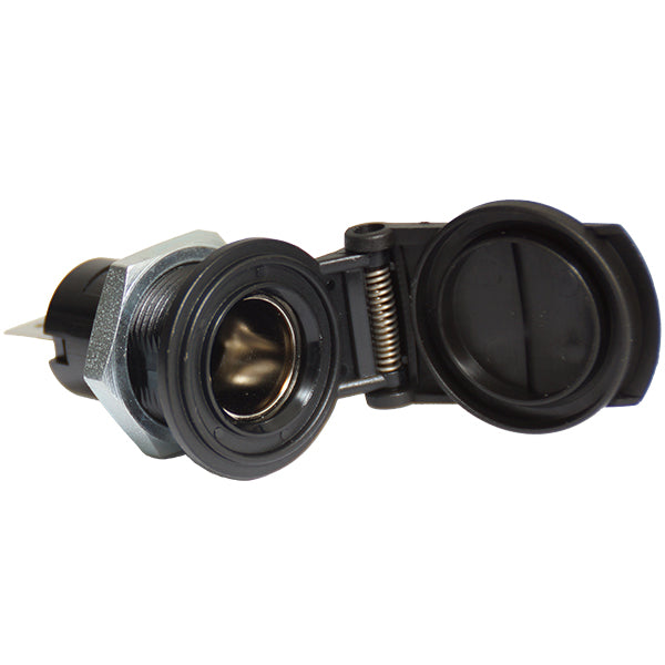 Pro Car, Indbygningsstik lille med beskyttelsesdæksel 12/24V 16A, DIN EN ISO 4165, Ø 18 mm