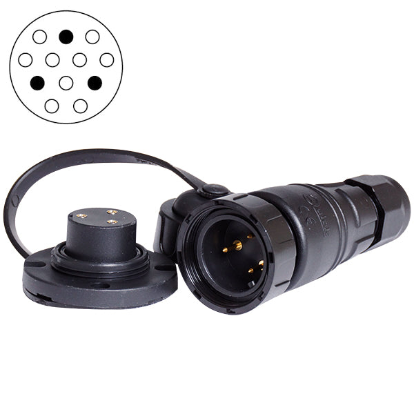 Quick, Dækstik 3-polet, max 12 Amp, IP67