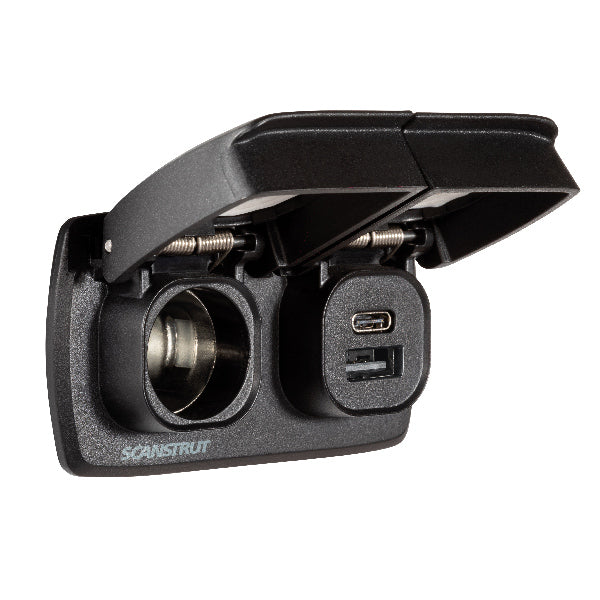 ScanStrut, Flip-Pro Duo USB-A/C & 12/24V Strømudtag, IPX4