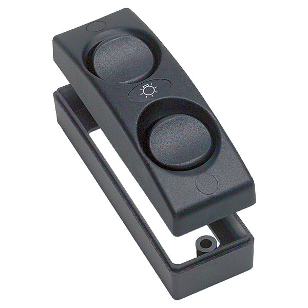 BEP, Indendørs kontakt, sort, dobbel, 10 A, 91 x 30 mm