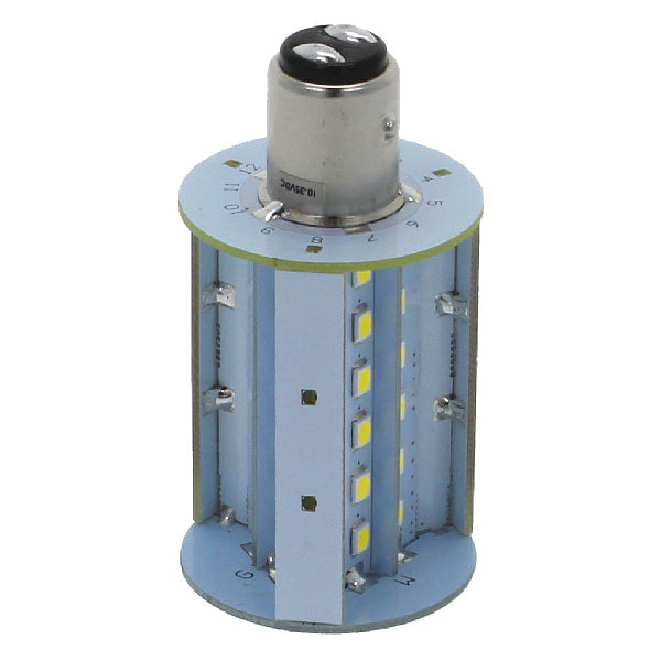 Nautecled, Hella Lanterne LED pære, BAY15D, 3,9 W, 6000 K, Rød/Grøn, 360 Lumen, 10-35 V, 70 mm, Ø 35 mm