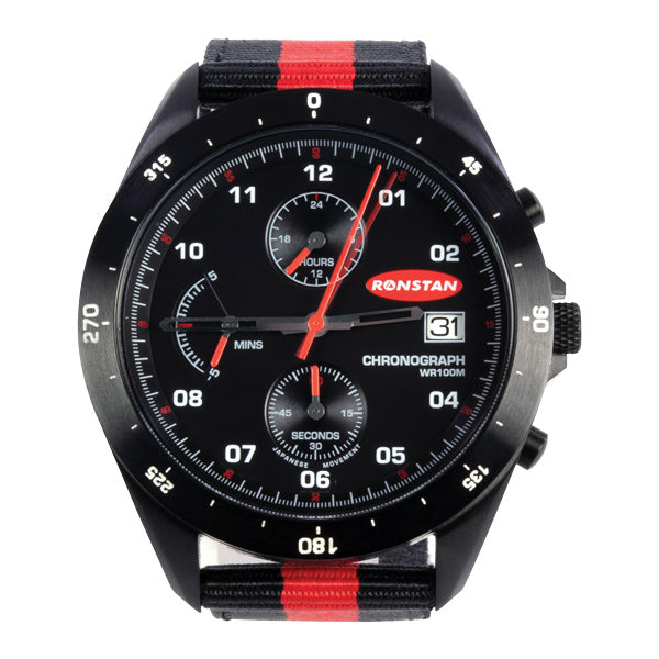 Ronstan, Clearstart analog sejlerur, rustfrit stål, sort, 43 mm, 100 m vandtæt