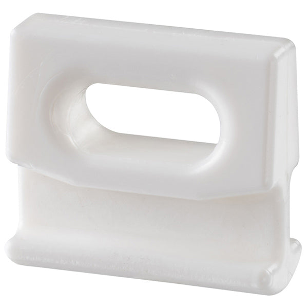 Sejlslæde med spor 10mm, Hvid nylon, 25 mm x 25 mm x 10 mm x 3 mm