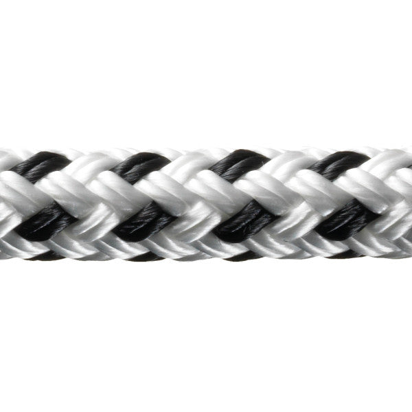 Robline, Rio Fortøjningsline, 18mm, Hvid/Sort, 1m (løbende meter)