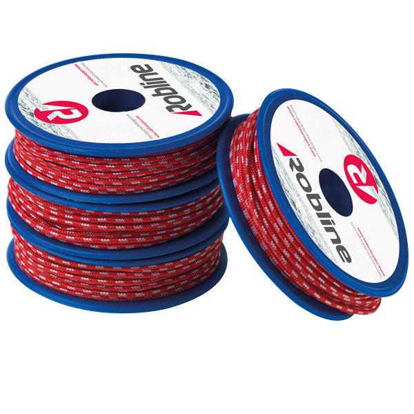 Robline, Mini line UHMWPE Rød/Sølv 1,7mm x10m, 10 stk, Brudstyrke 130 kg