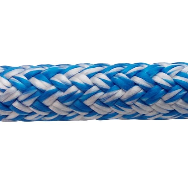 Robline, Globe Pro Robtec fald, 6mm, Hvid/Blå, 1m (løbende meter)