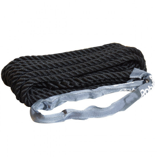 Robline, Fortøjning med webbing, 3-slået, sort 12mm 10m, Brudstyrke 1440 kg