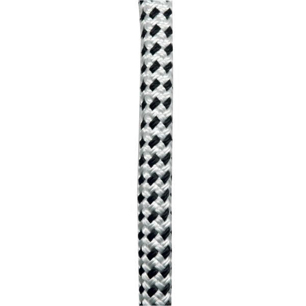 Robline fortøjningsline i hvid og sort, dobbelt flettet med 18 mm diameter