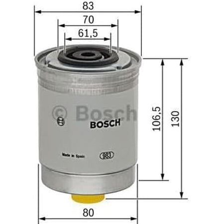 Bosch brændstoffilter N4103 monteret, vises i brug på en marinemotor.
