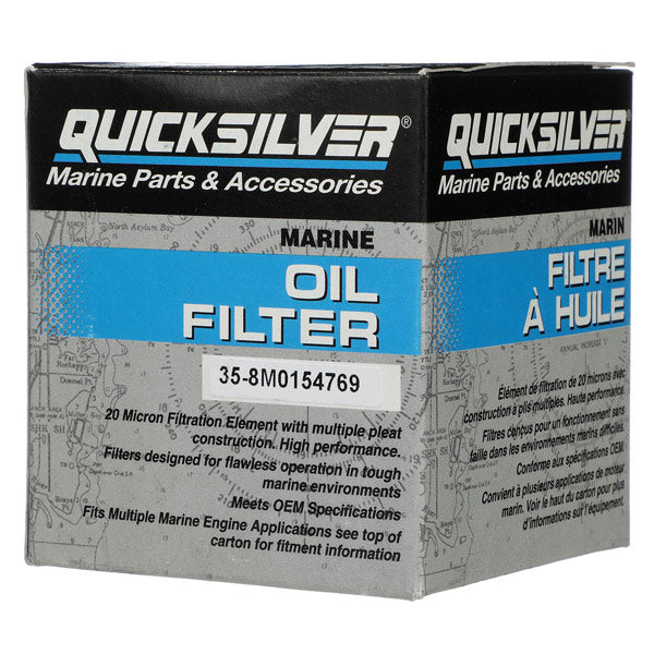 Quicksilver, Oliefilter, 8M0154769, Til forskellige marinemotorer