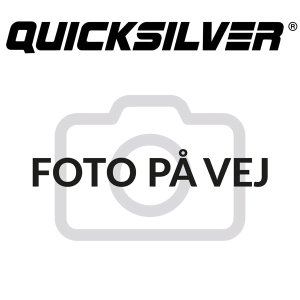 Quicksilver udstødningsmanifoldpakning set fra siden, med tydelige detaljer.