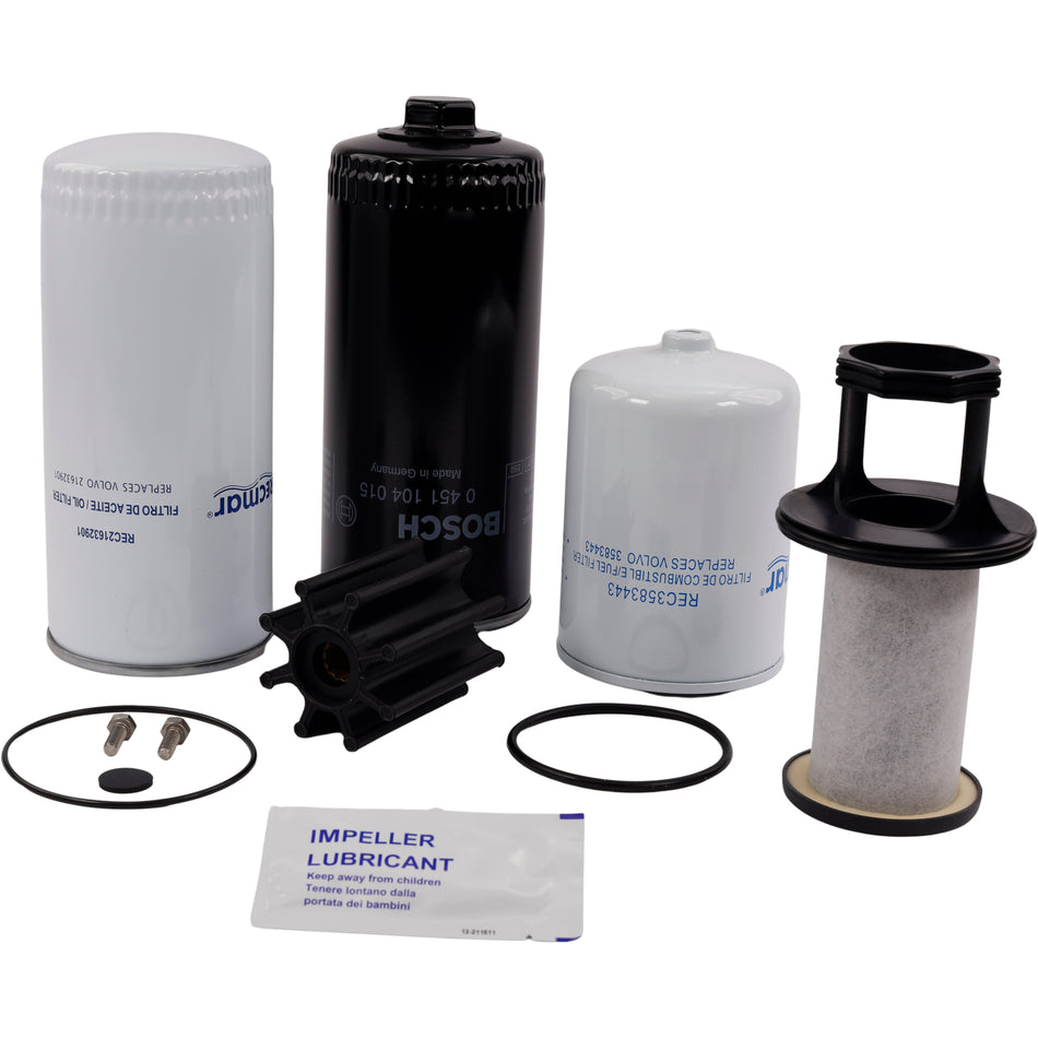 SeaTec, Volvo Penta D6 Servicekit 10 - Oliefilter, Brændstoffilter, Impeller