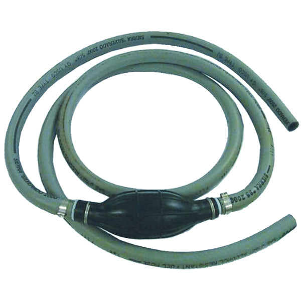 Slangesæt til påhængsmotor, universal 8mm (2 meter gummislange m/pumpebold og connectorer)