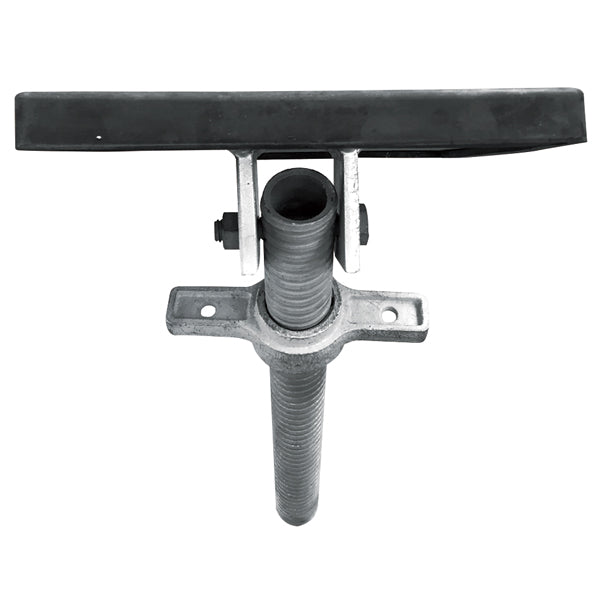 1852, Flad topplade 20x20cm til bådstøtte, inkl. gevindstang  40,0 cm - Ø38mm