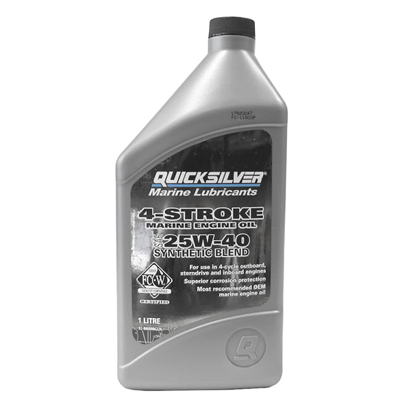 Quicksilver, 25W-40 Motorolie Syntetisk, 1L, NMMA FC-W Godkendt